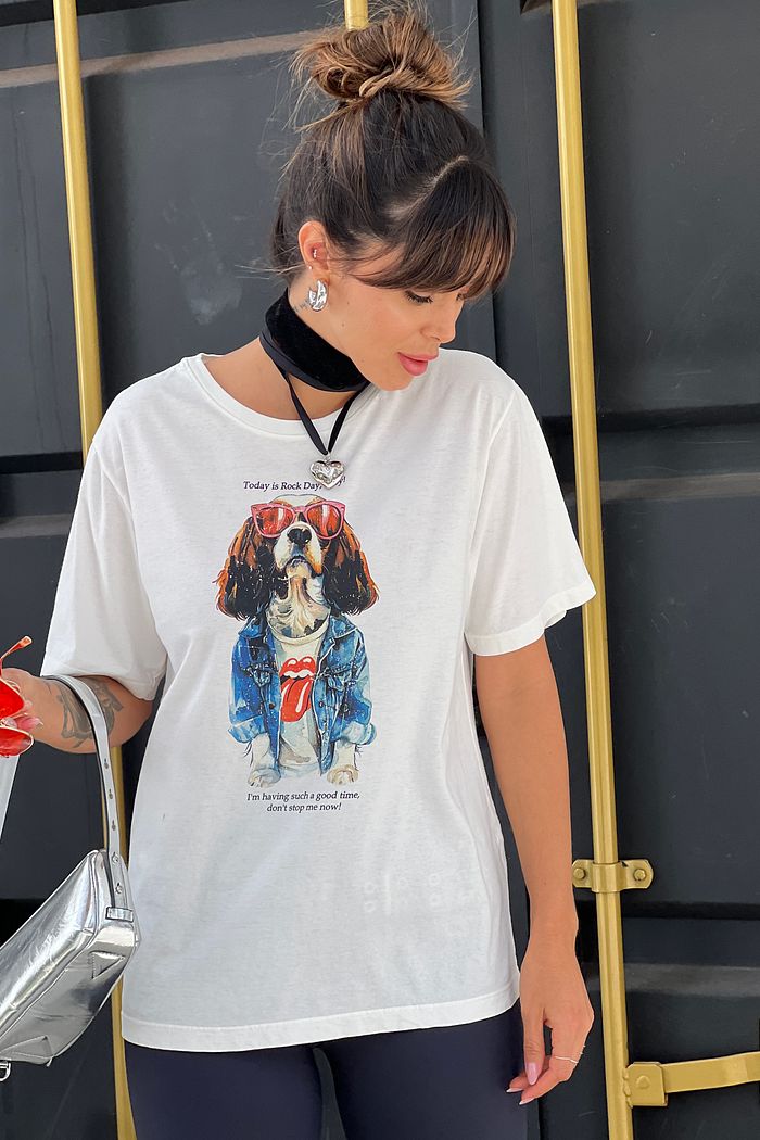 T-SHIRT ESTONADA ROCK DAY BABY OFF WHITE