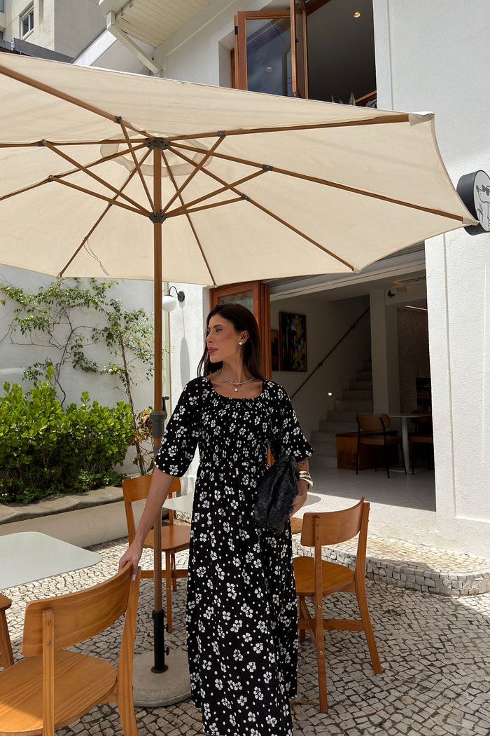 VESTIDO MIDI BARBARA AMOR PERFEITO PRETO