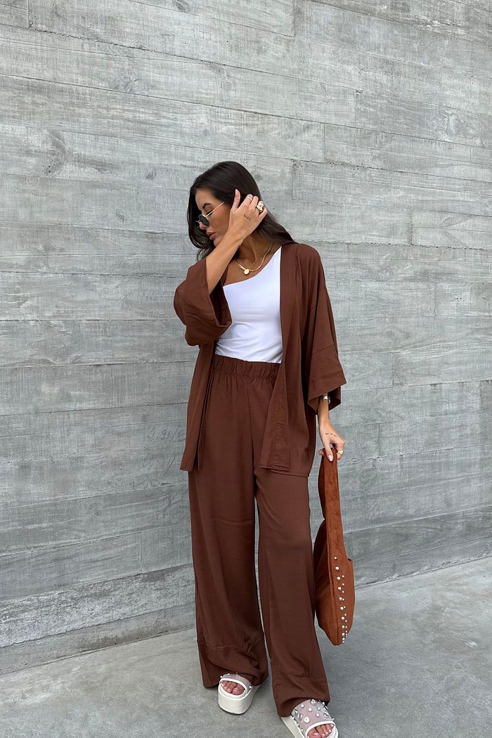 KIMONO BIANCA MARROM TRUFADO