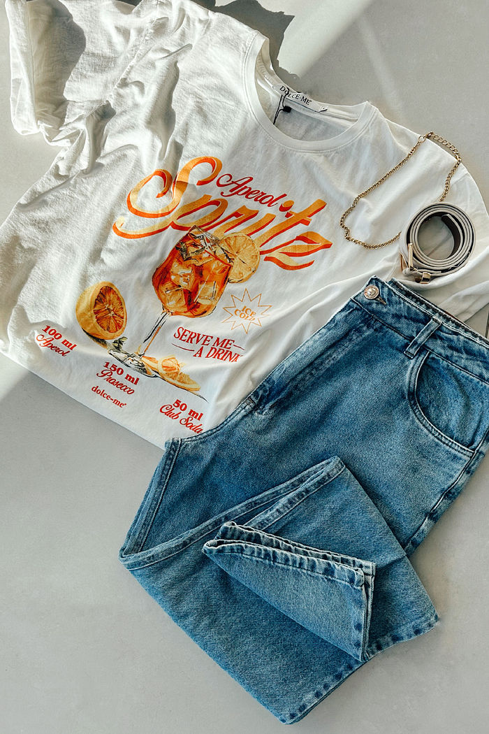 T-SHIRT OVERSIZED APEROL SPRITZ OFF WHITE