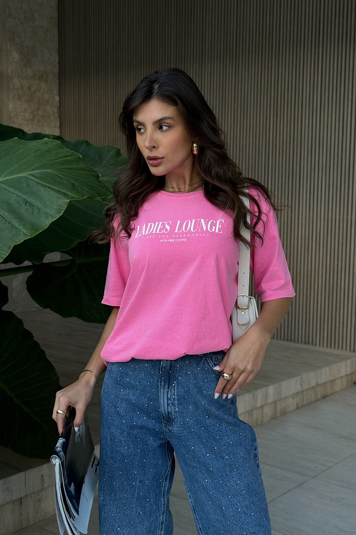 T-SHIRT ESTONADA LADIES LOUNGE ROSA CREAM