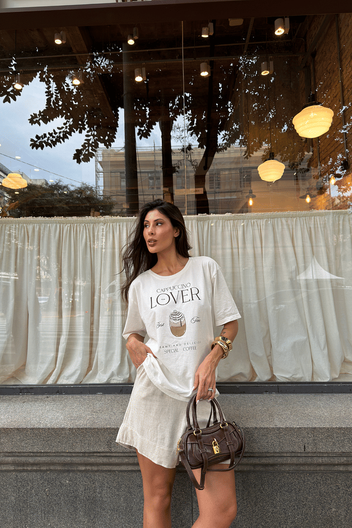 T-SHIRT ESTONADA CAPPUCCINO LOVER OFF WHITE