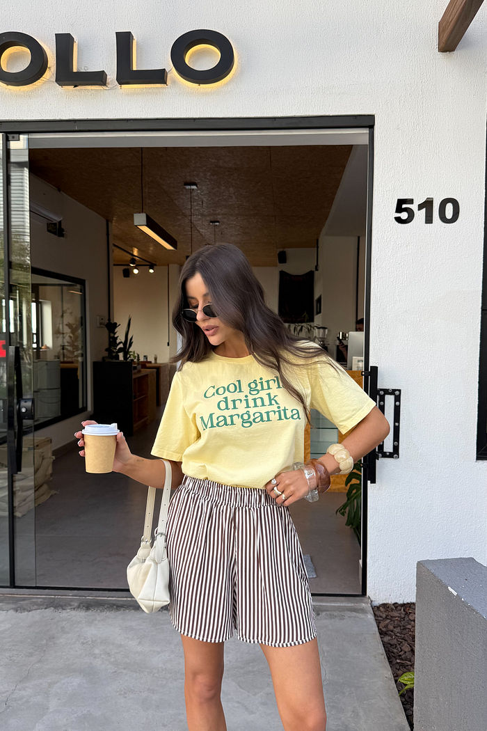 T-SHIRT ESTONADA GIRLS MARGARITA AMARELO MANTEIGA