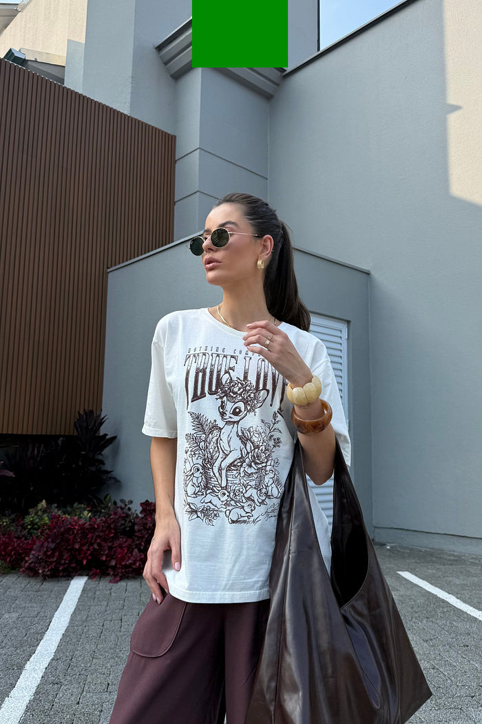 T-SHIRT ESTONADA TRUE LOVE BAMBI OFF WHITE