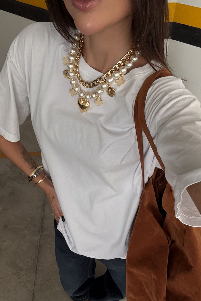 T-SHIRT ESTONADA LISA BRANCA