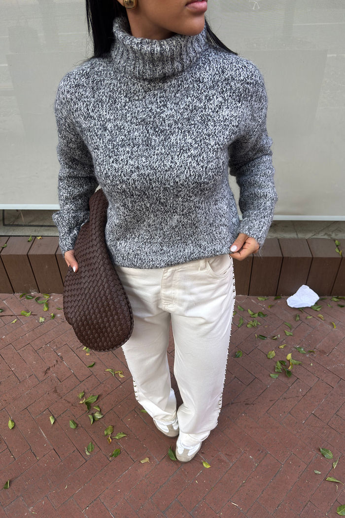 TRICOT GOLA ALTA LILLY CINZA