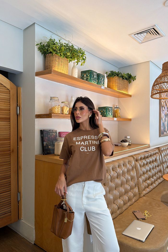 T-SHIRT ESTONADA ESPRESSO MARTINI MARROM