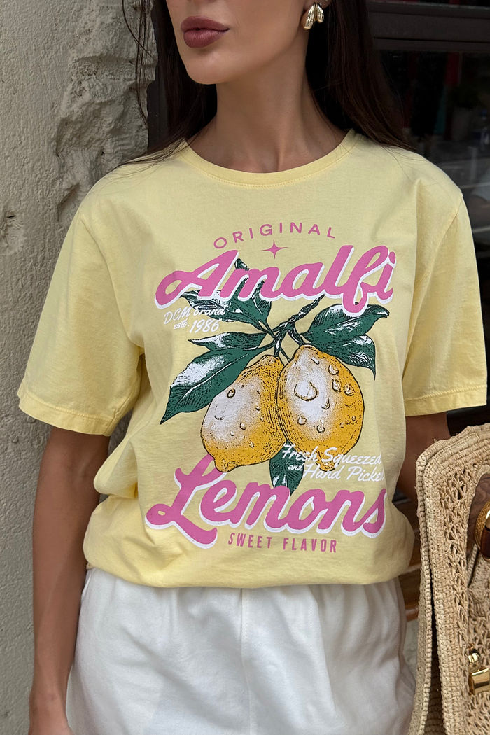 T-SHIRT ESTONADA ORIGINAL AMALFI AMARELO MANTEIGA