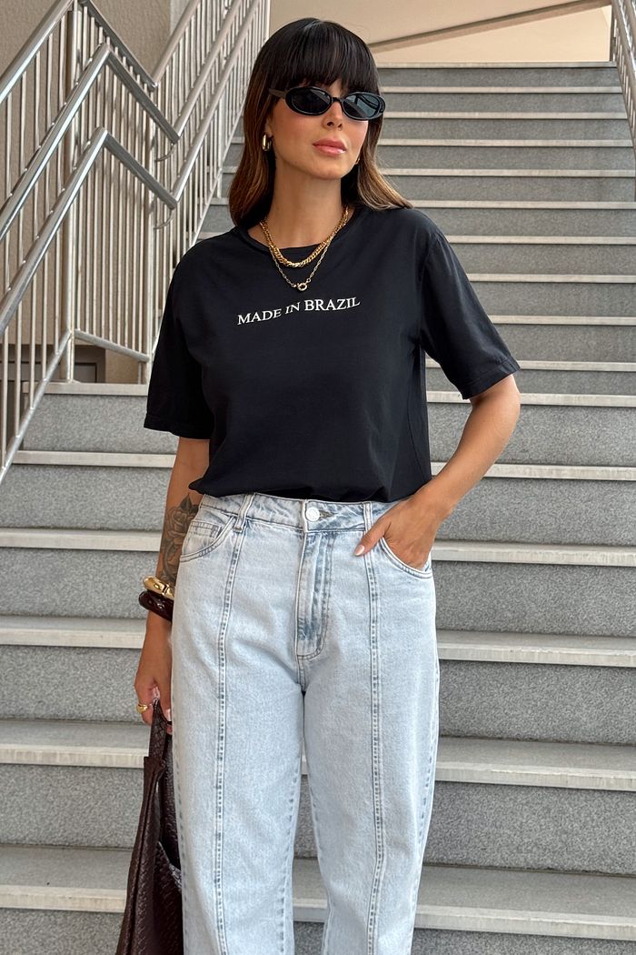 T-SHIRT ESTONADA MADE IN BRAZIL PRETA