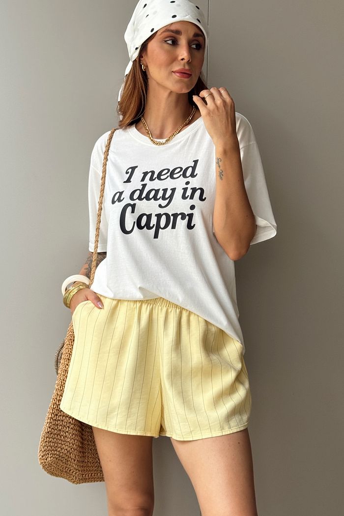 SHORTS ALFAIATARIA ELLEN AMARELO MANTEIGA