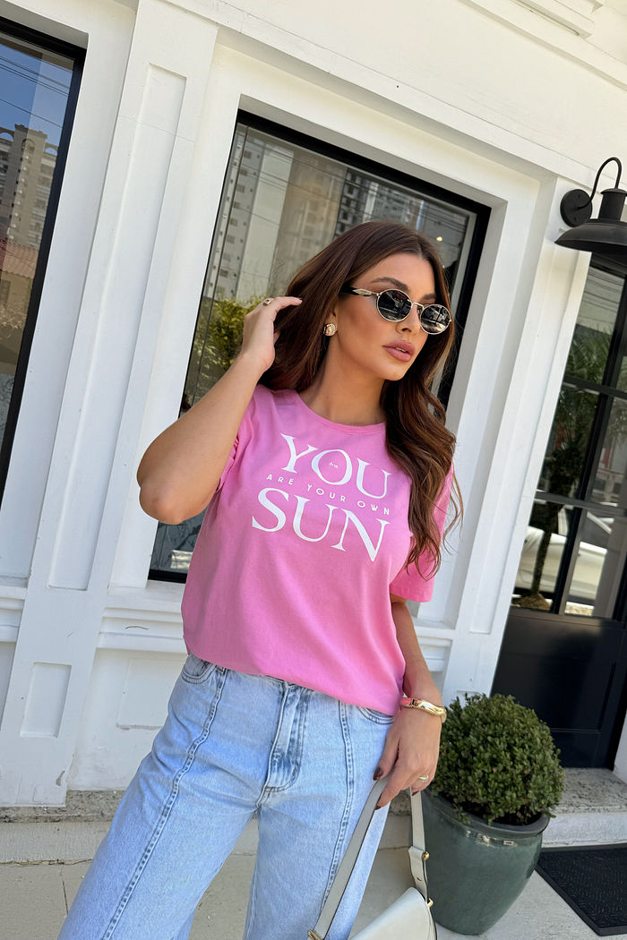 T-SHIRT ESTONADA YOU SUN ROSA CREAM