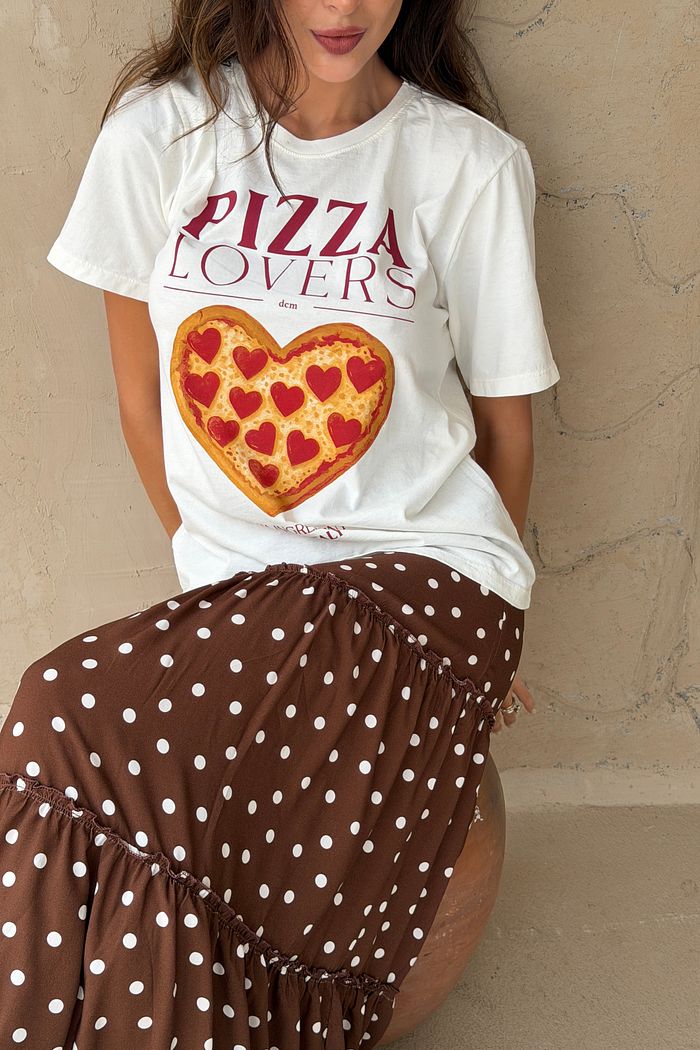 T-SHIRT ESTONADA PIZZA LOVERS OFF WHITE