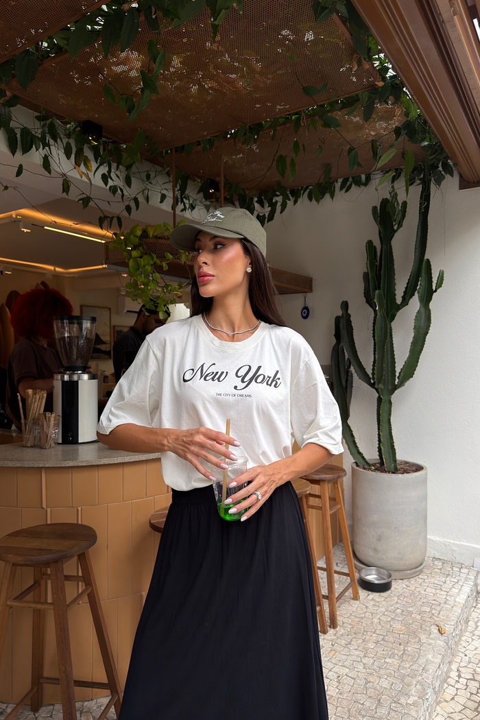 T-SHIRT OVERSIZED NEW YORK OFF WHITE