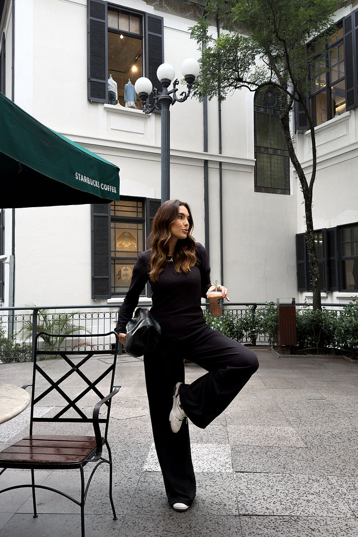 CALÇA PANTALONA COMFY MINIMAL PRETO