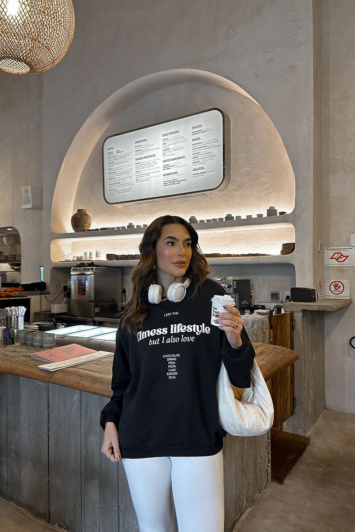 CASACO DE MOLETOM FITNESS LIFESTYLE PRETO