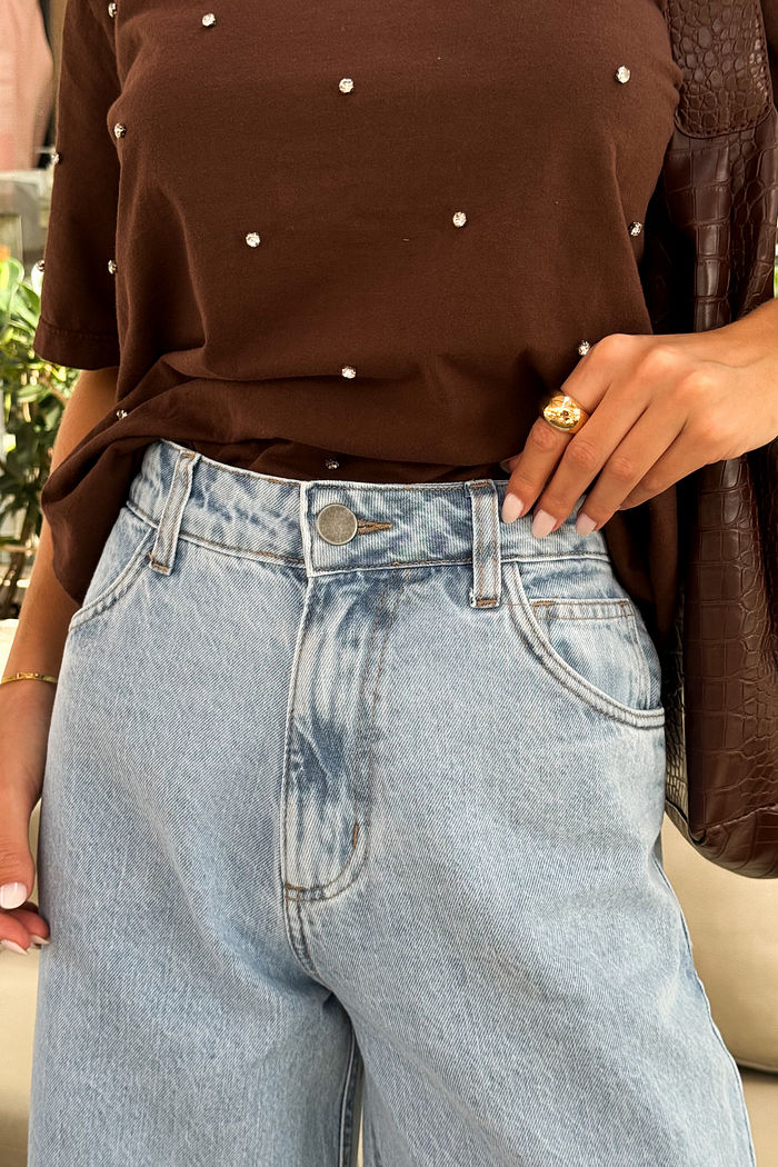 CALÇA JEANS PANTALONA HAILEY AZUL CLARO