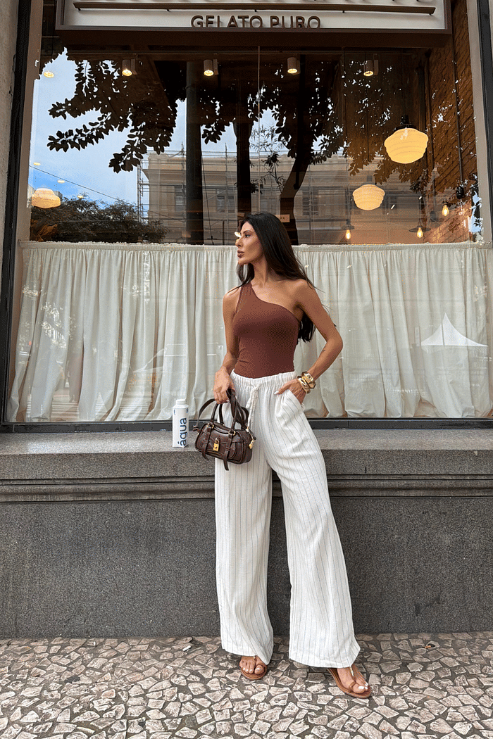 BODY OMBRO ÚNICO GAIA MARROM