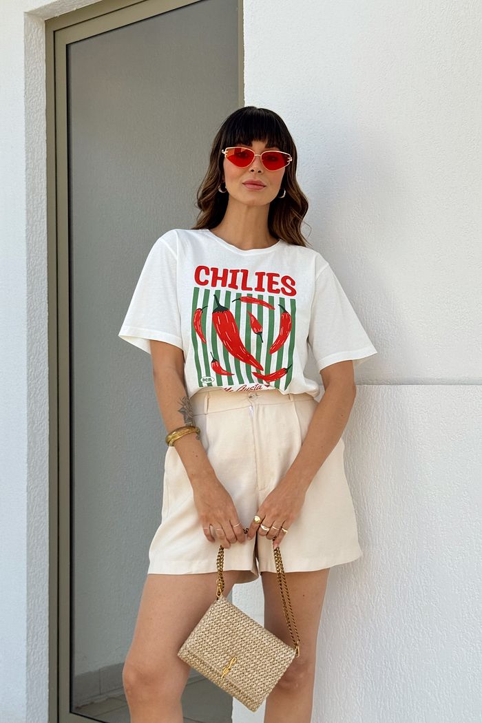 T-SHIRT ESTONADA CHILIES OFF WHITE
