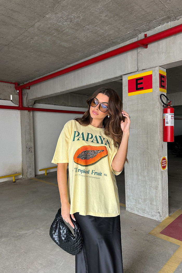 T-SHIRT OVERSIZED PAPAYA AMARELO CANDY