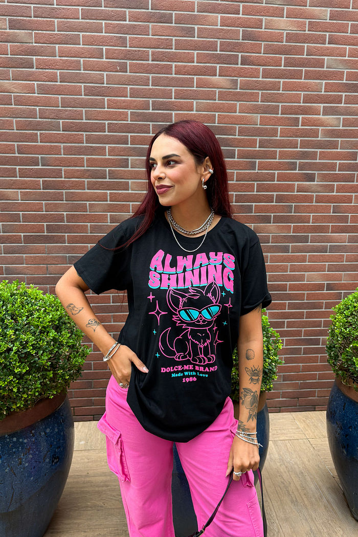 CAMISETA ALWAYS SHINING PRETA