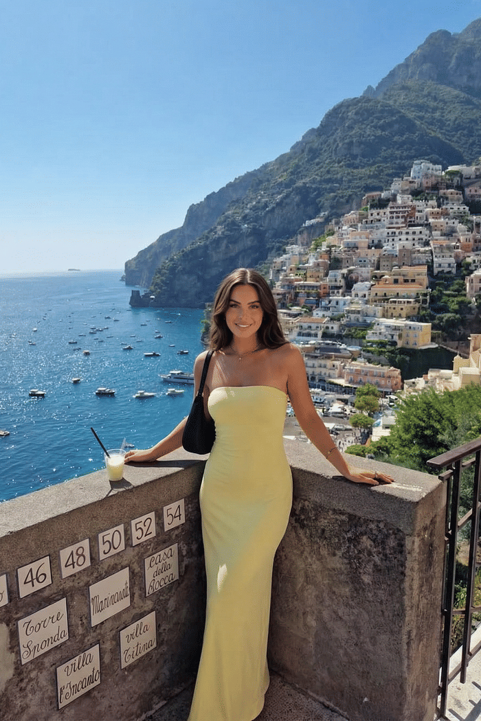 VESTIDO TOMARA QUE CAIA GABRIELLA AMARELO CANDY