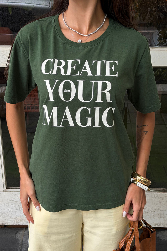 T-SHIRT ESTONADA CREATE YOUR MAGIC VERDE MILITAR