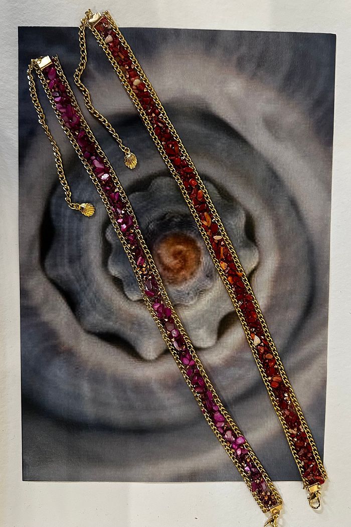 Choker Ametista Dourada