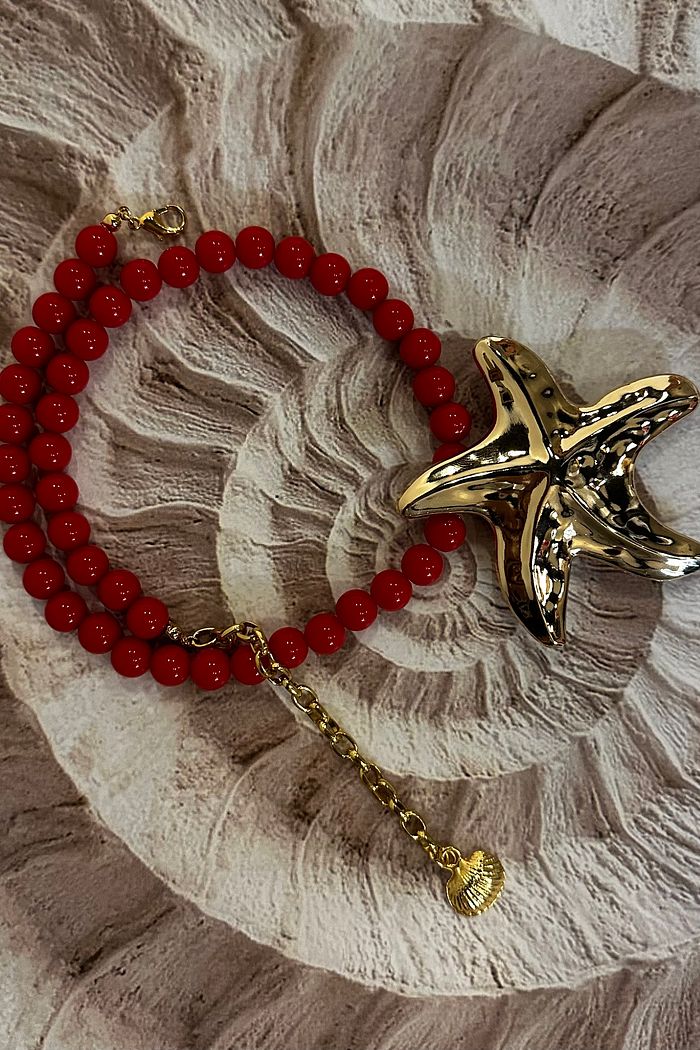 Colar Natane – Estrela do Mar (Cordão Vermelho)