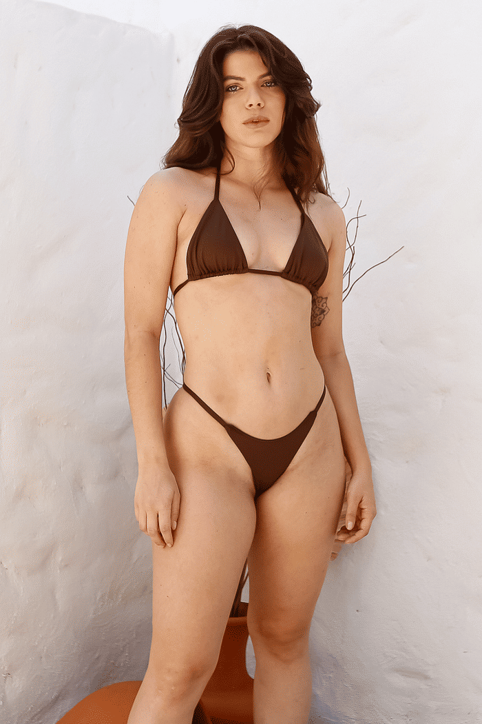 Cortininha Móvel Café + Calcinha Dupla Café