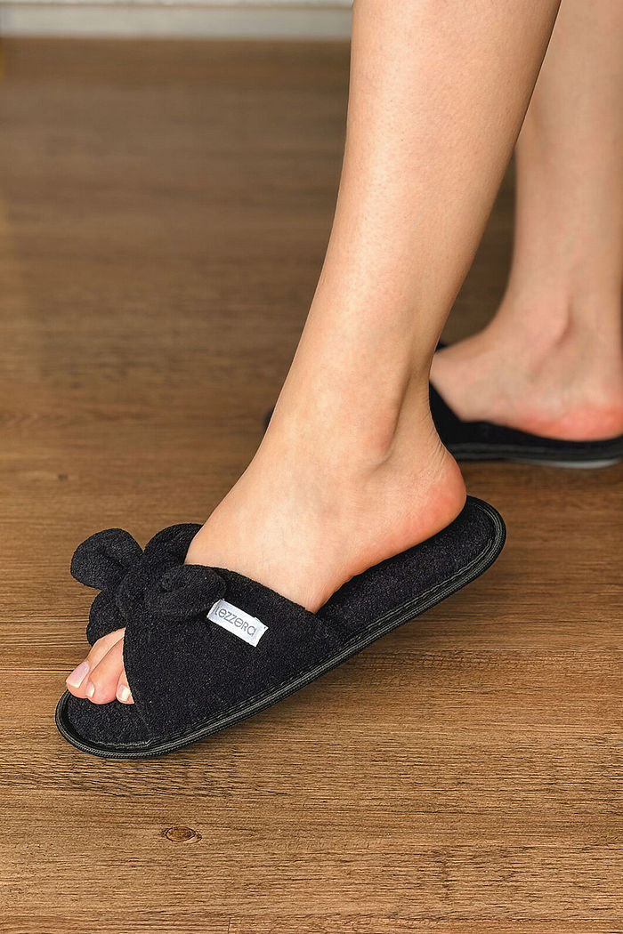 PANTUFA SLIDE LAÇO PRETO