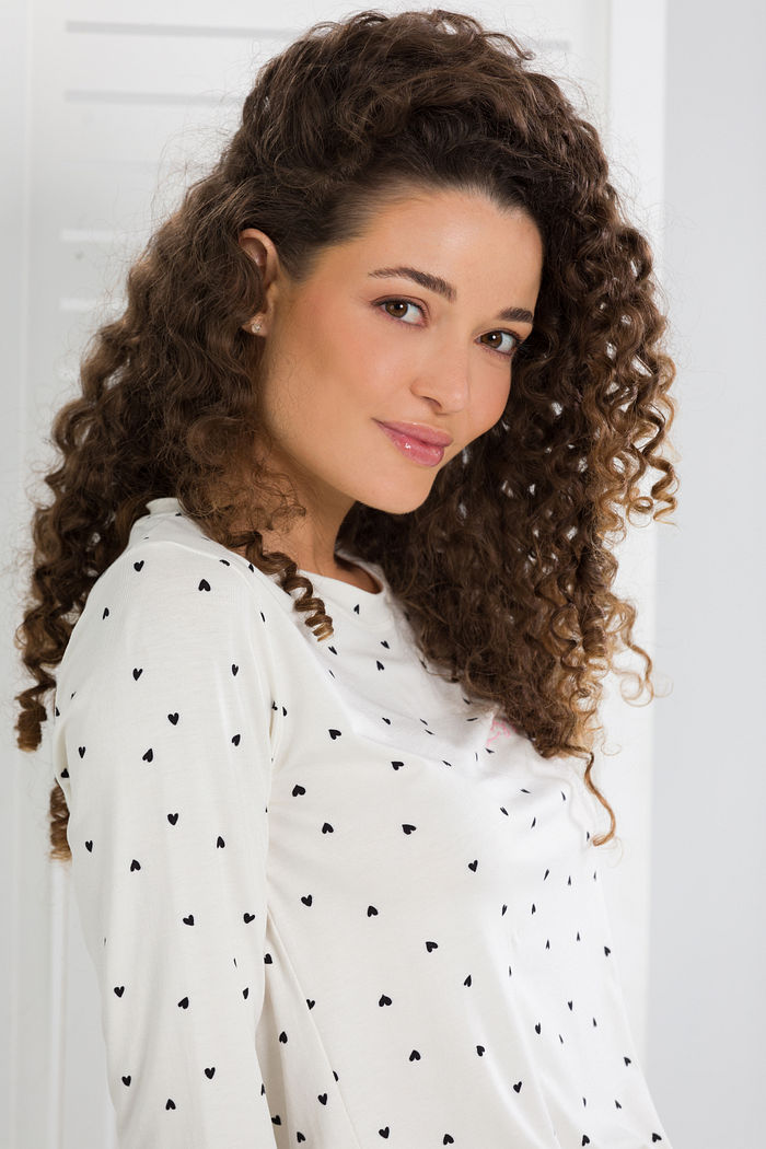 PIJAMA MANGA LONGA CORAÇÕES COM SHORTS DOLL