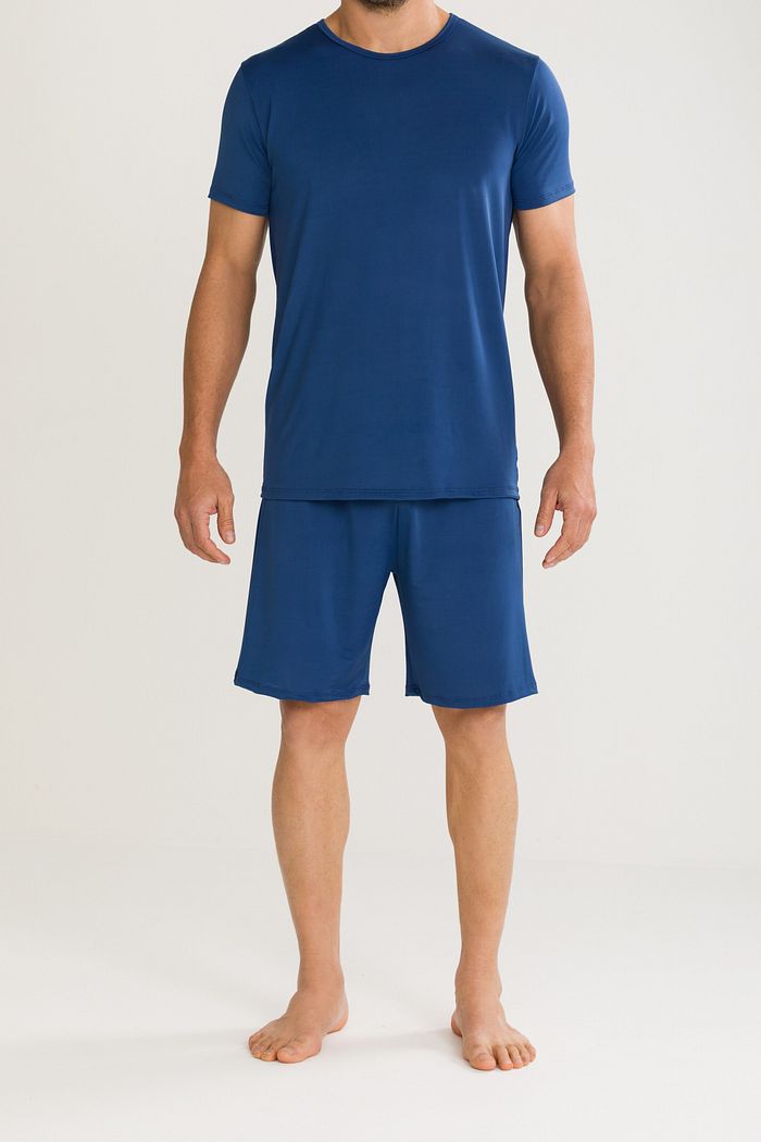 PIJAMA MASCULINO MANGA CURTA LIGANETE BASIC AZUL