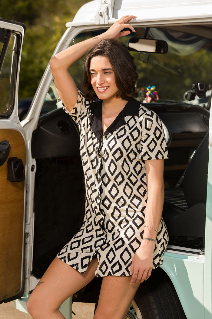 CHEMISE FEMININO LOSANGOS