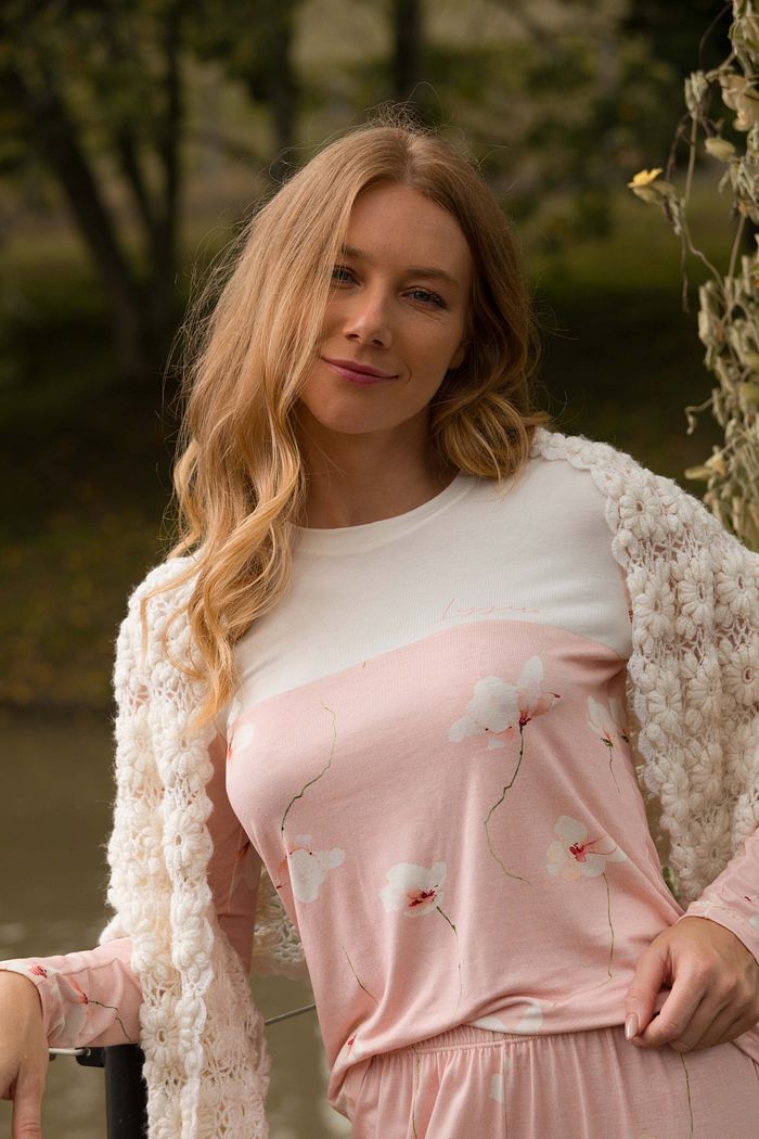 PIJAMA FEMININO MANGA LONGA ROSA RECOMEÇO