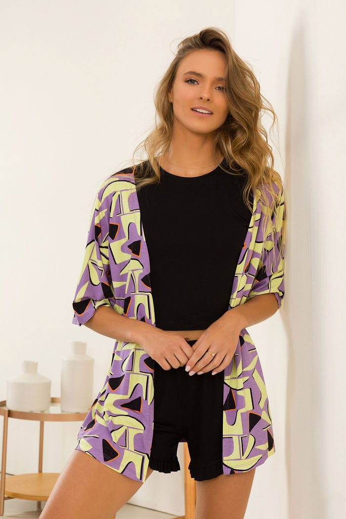 KIMONO GEOMETRIC LEAVES