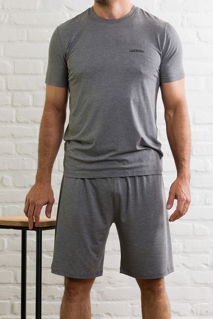 PIJAMA MASCULINO MANGA CURTA BASIC MESCLA