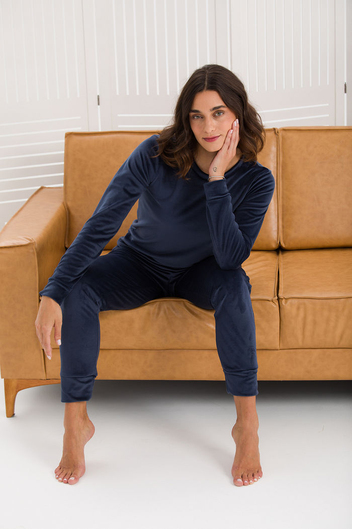 CONJUNTO FEMININO FLEECE LUXO AZUL MARINHO