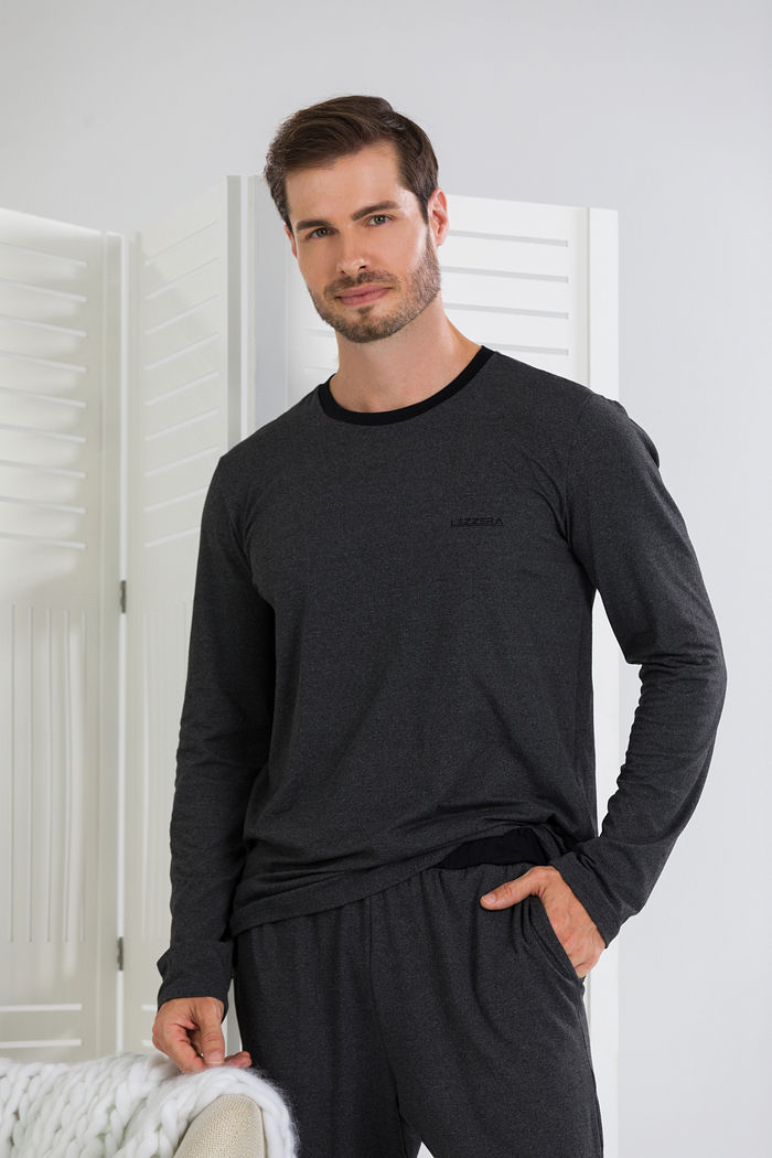 PIJAMA MASCULINO MANGA LONGA BASIC CHUMBO