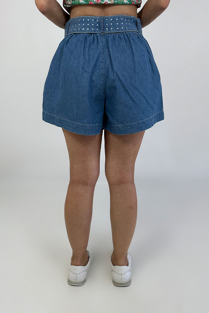 SHORT JEANS CURTO CINTO STRASS