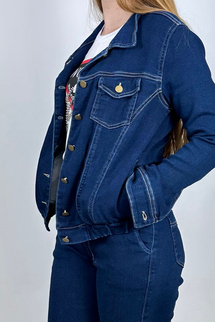 Jaqueta Jeans Cande Moletom Stone