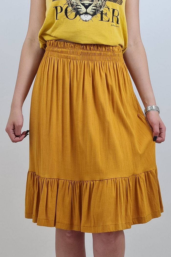 SAIA MIDI PRIMAVERA PRETTY GIRL MOSTARDA