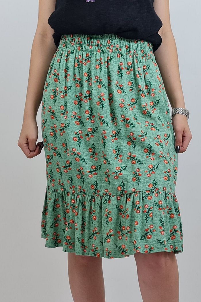 SAIA MIDI PRIMAVERA PRETTY GIRL FLORAL VERDE