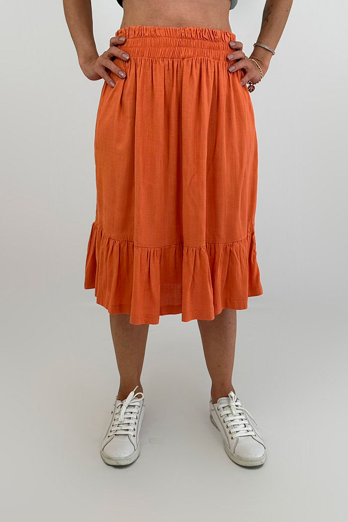 SAIA MIDI PRIMAVERA PRETTY GIRL FERRUGEM