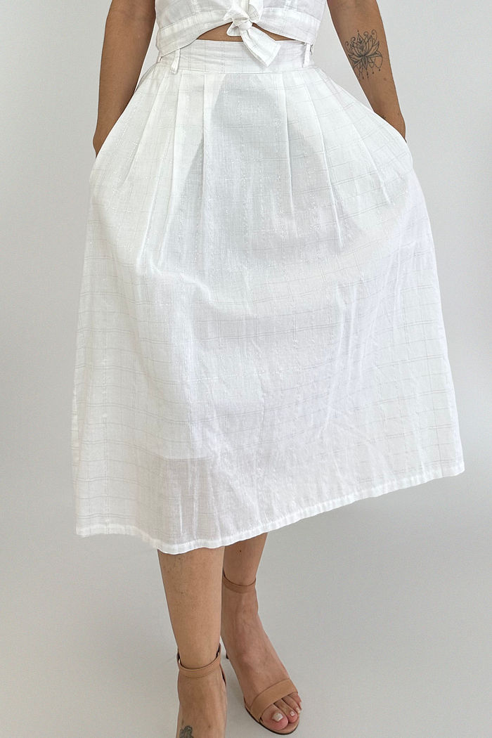 SAIA MIDI OFF WHITE LUREX PAMELA PRETTY GIRL