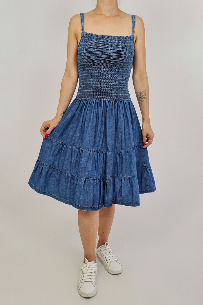 VESTIDO CURTO JEANS PEÔNIA PRETTY GIRL