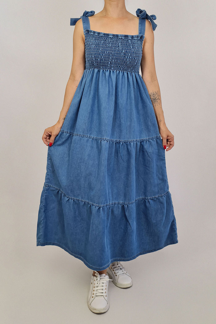 VESTIDO JEANS MIDI BOHO MEL