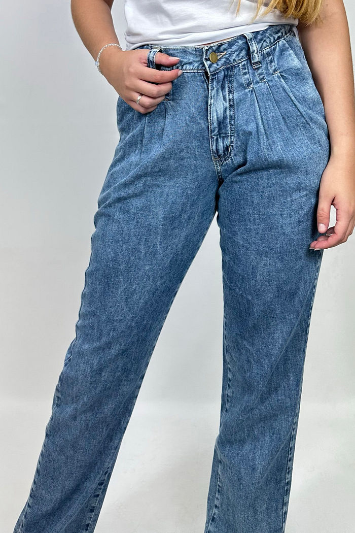 Calça Jeans Mom Cidra Marmorizado