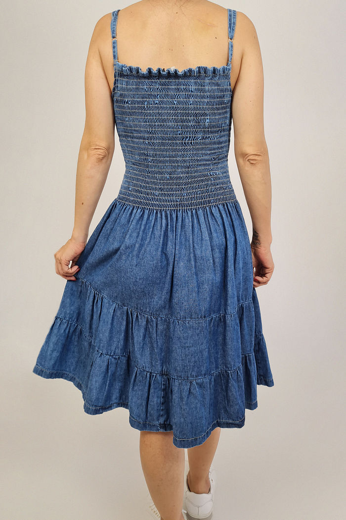 VESTIDO CURTO JEANS PEÔNIA PRETTY GIRL