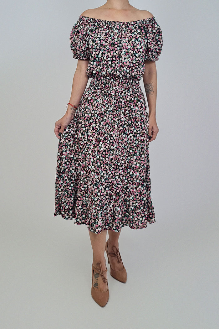 VESTIDO MIDI FLORAL BOHO JASMINE