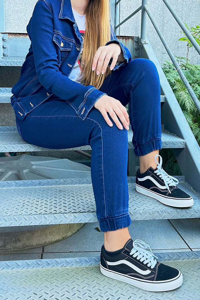 Calça Cande Jeans Moletom Stone